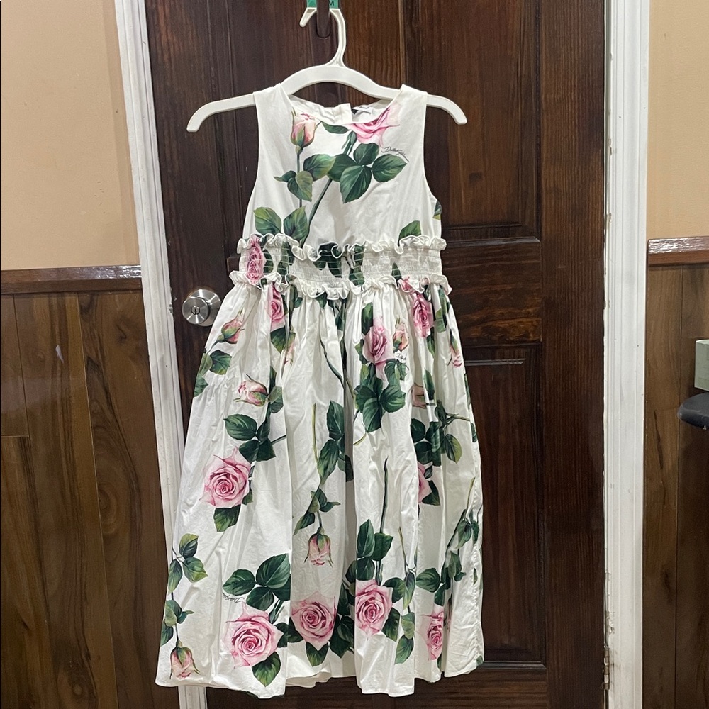 Floral Kids Dress with Pink Roses